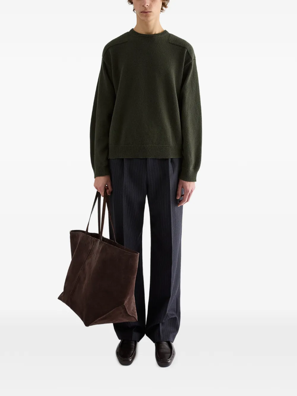 Jil Sander Trui met verlaagde schouders Groen