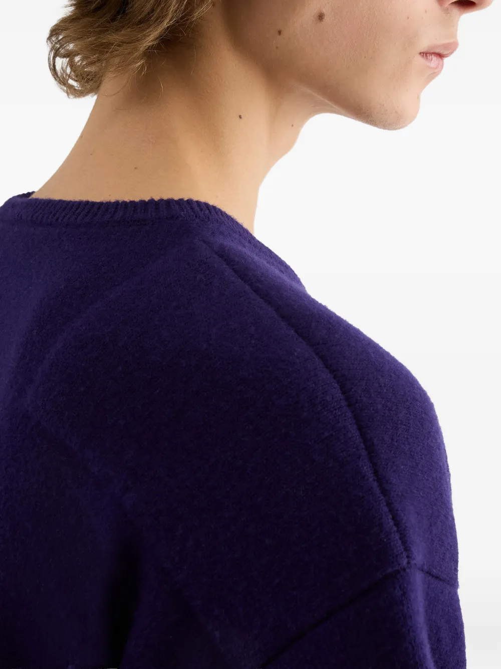 Jil Sander Trui met V-hals en verlaafde schouders Paars