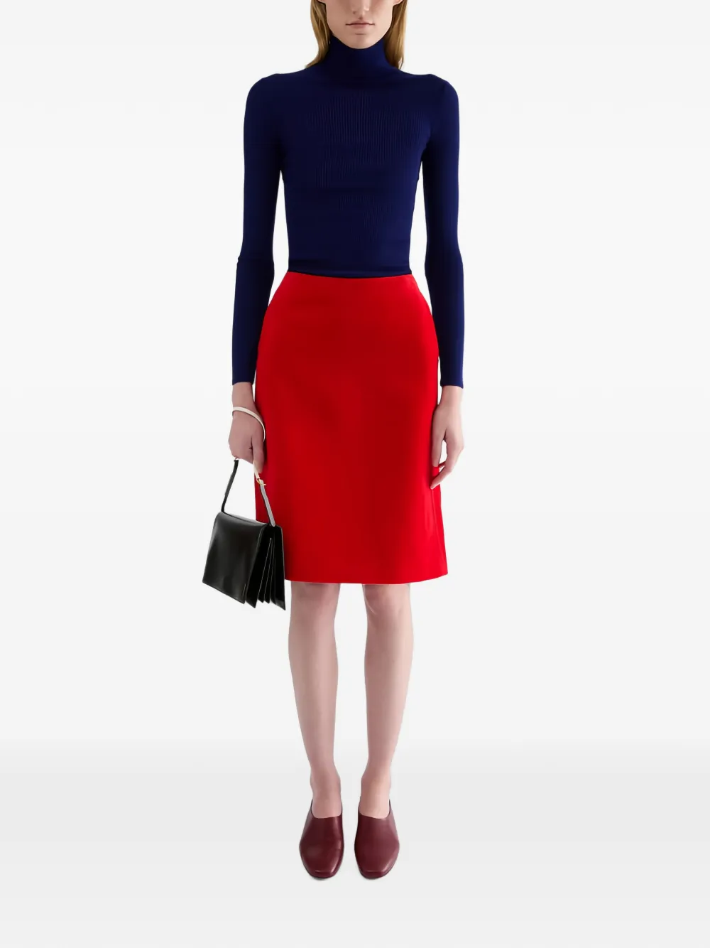 Jil Sander Fluwelen A-lijn rok Rood