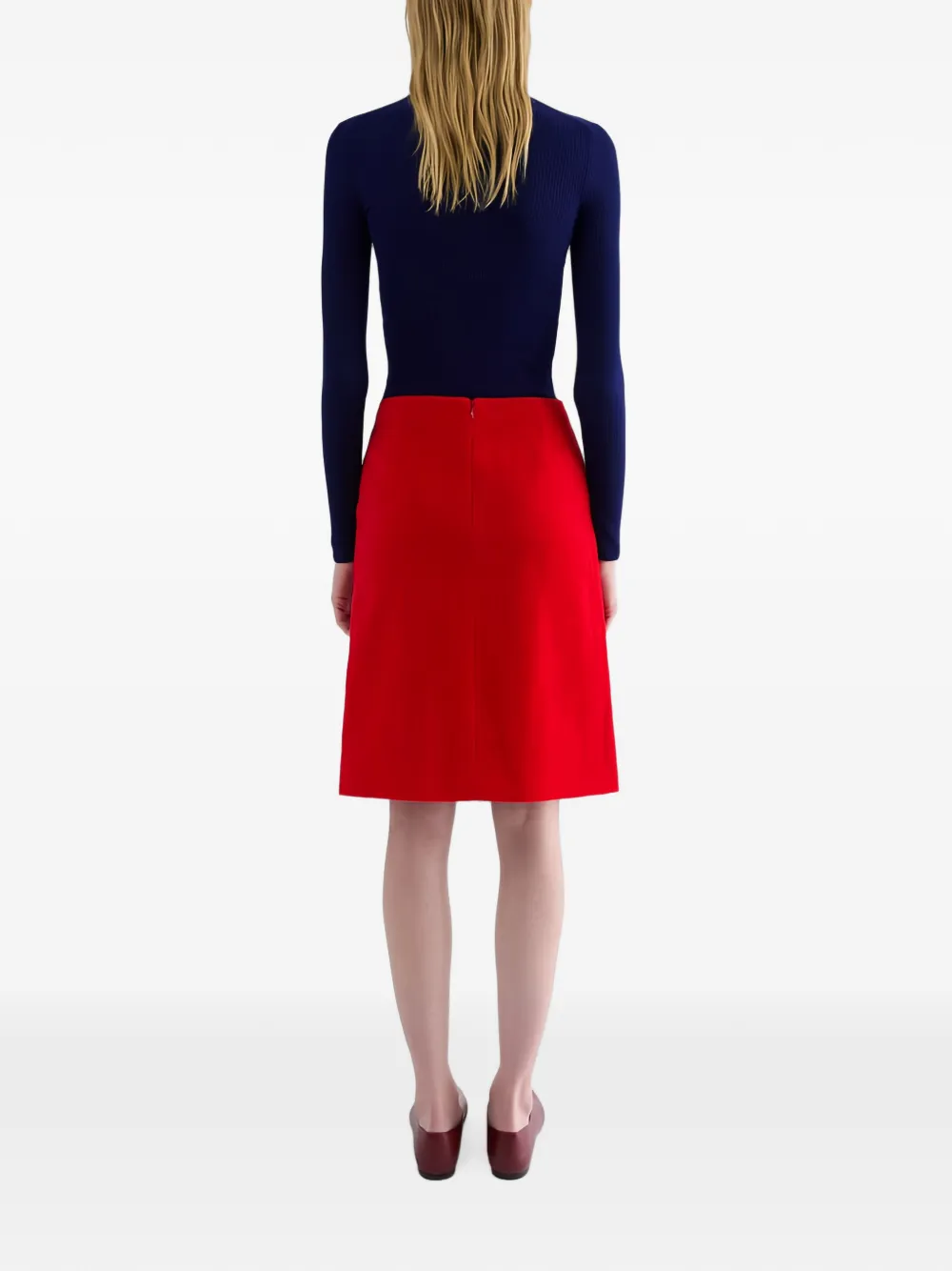 Jil Sander Fluwelen A-lijn rok Rood