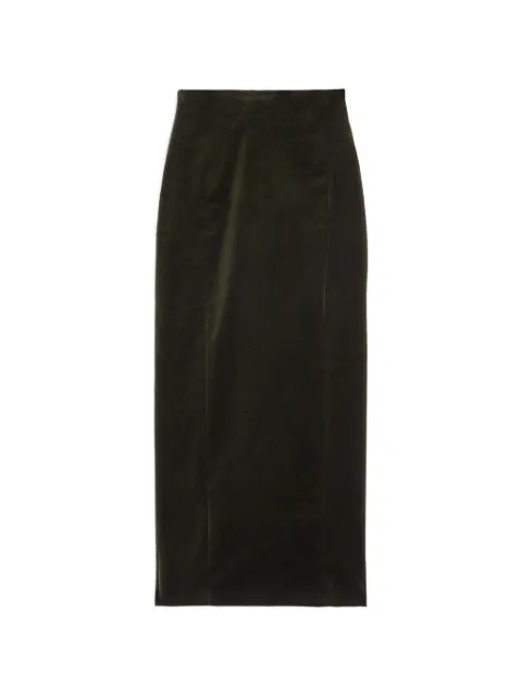 Jil Sander jupe longue en velours à taille haute