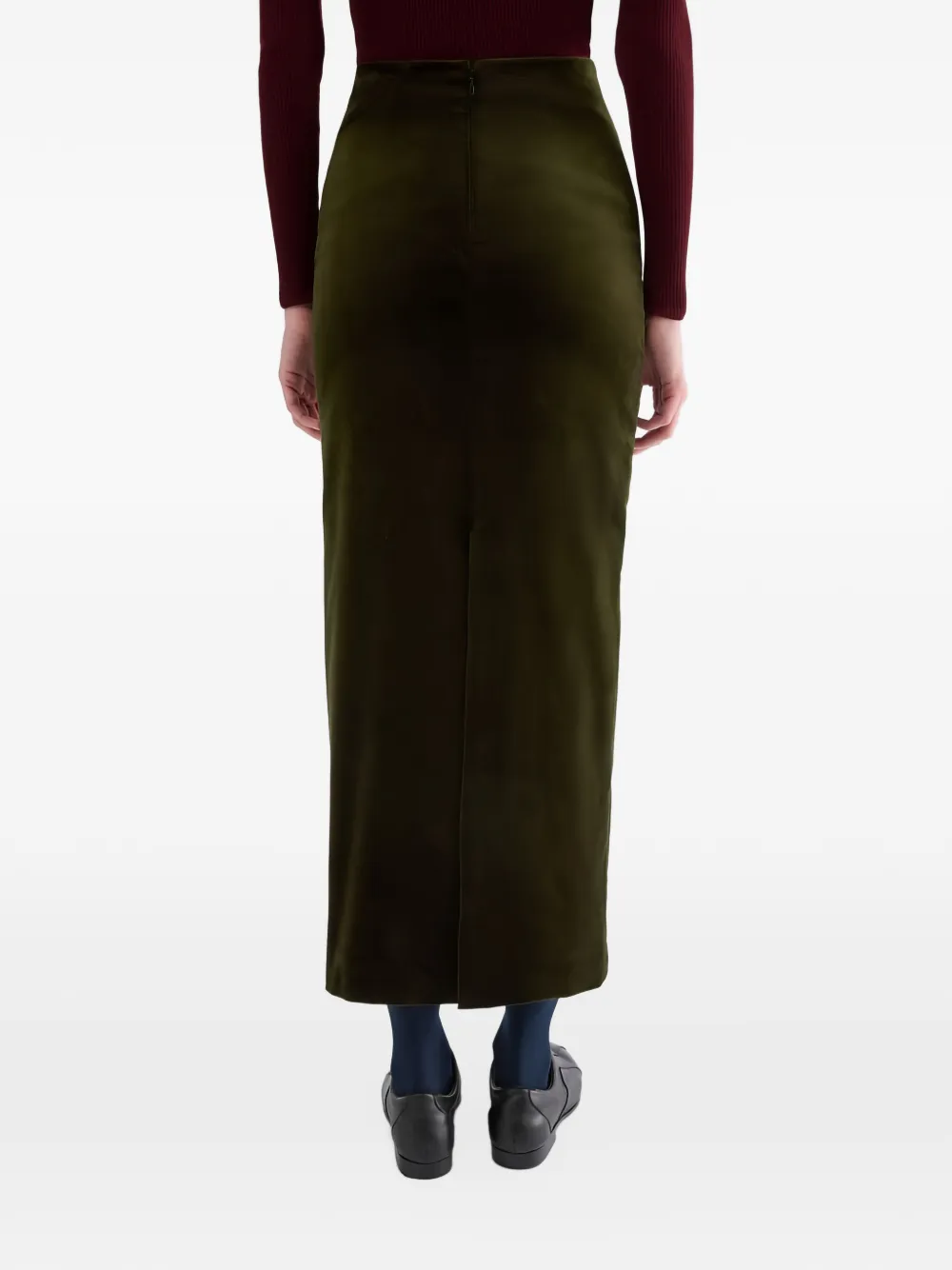 Jil Sander Fluwelen high waist rok Groen