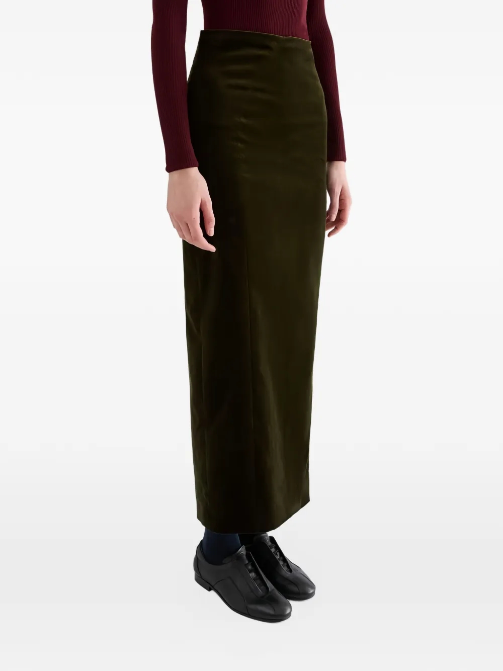 Jil Sander Fluwelen high waist rok Groen