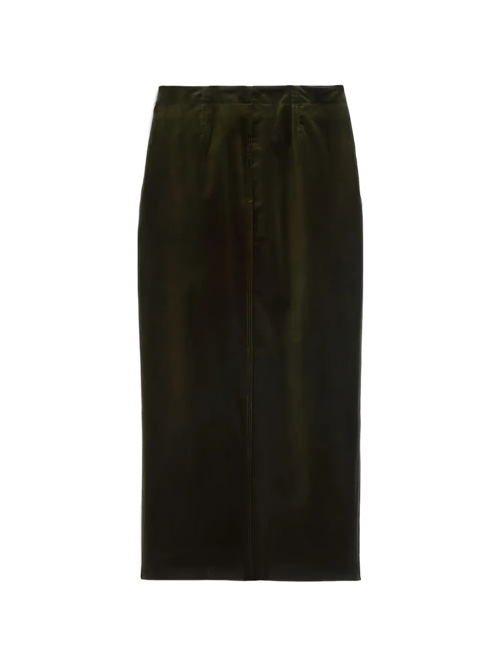 Jil Sander Fluwelen midi-rok met split aan de voorkant Groen