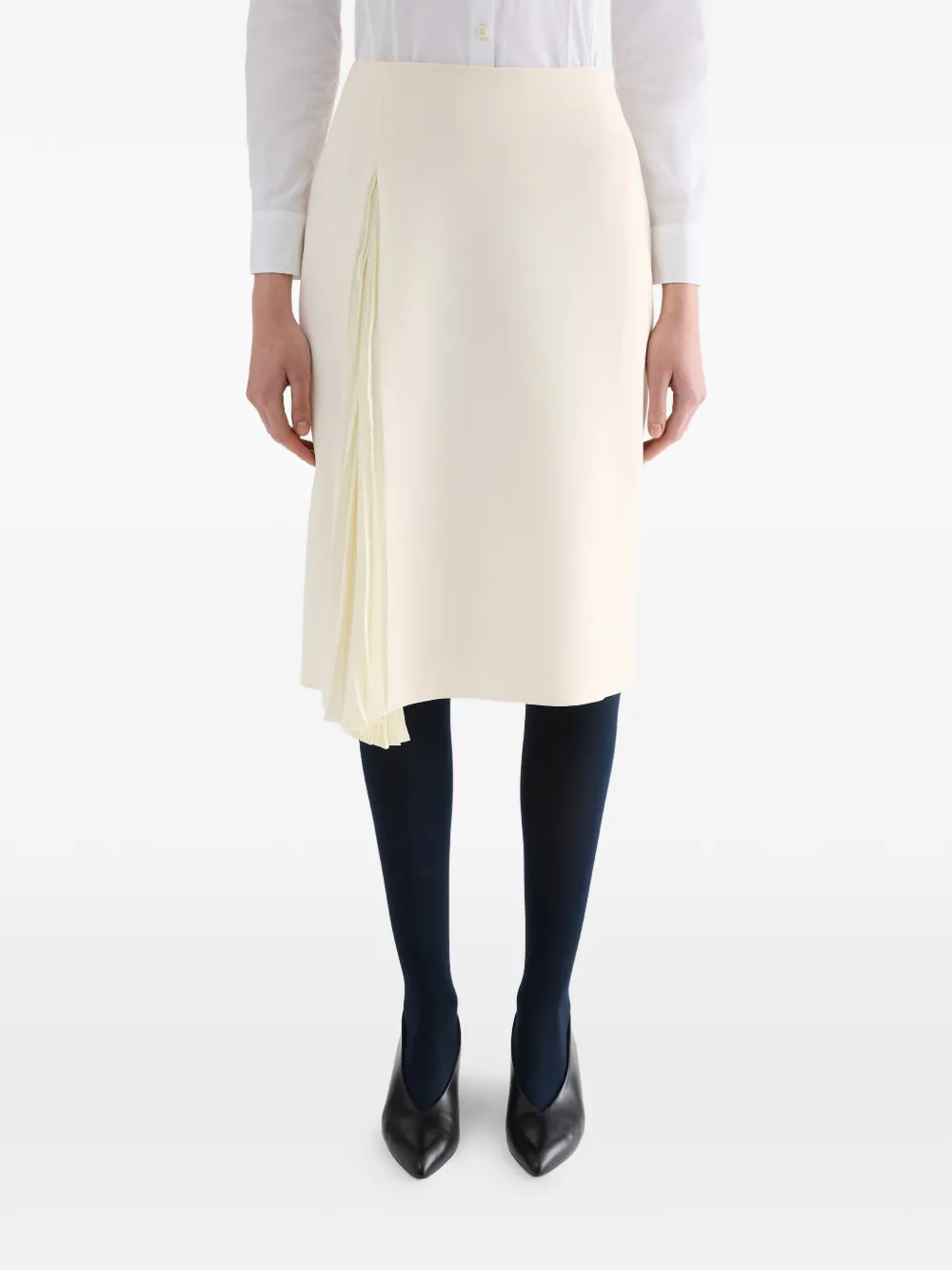 Jil Sander Asymmetrische plooirok Beige