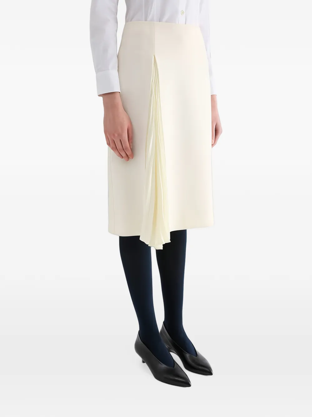 Jil Sander Asymmetrische plooirok Beige