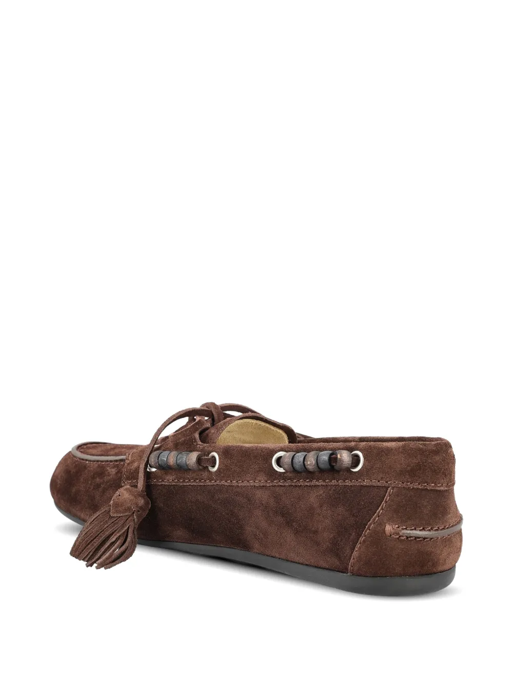 Miu tassel-detail beaded loafers Bruin