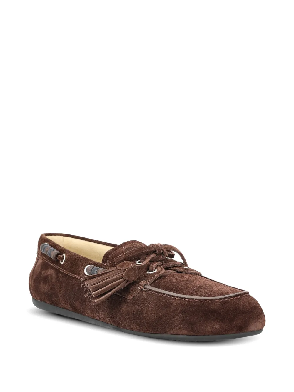 Miu tassel-detail beaded loafers Bruin