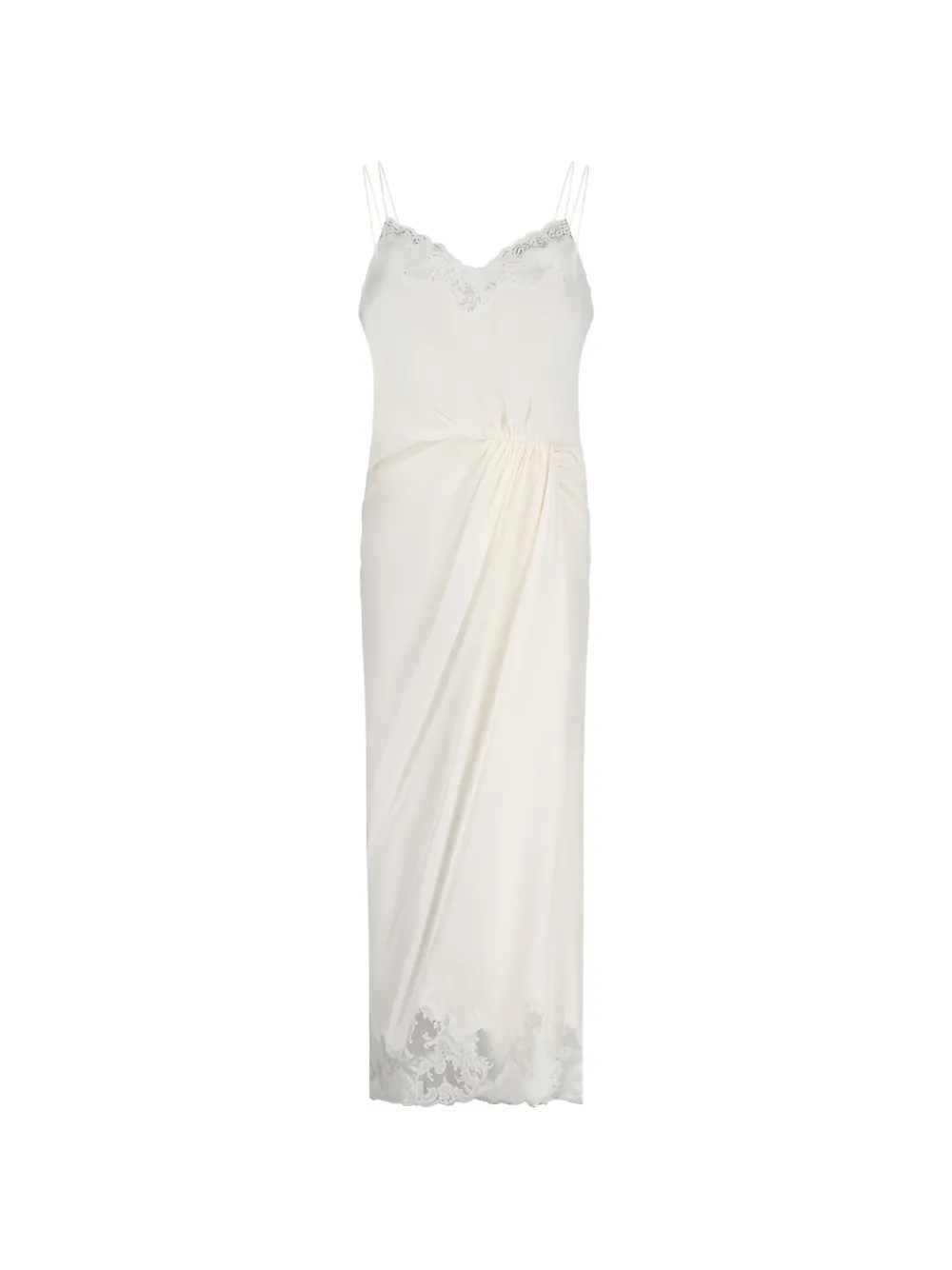 Ermanno Scervino lace-trim gathered dress - Toni neutri