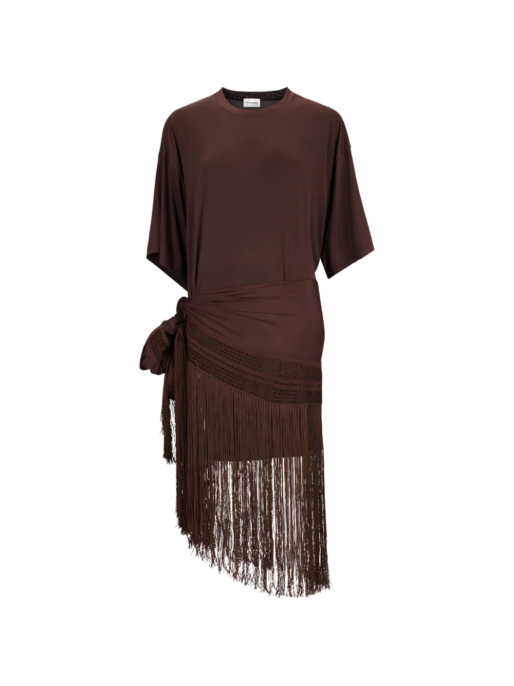 THE ANDAMANE Azul fringed T-shirt dress - Marrone