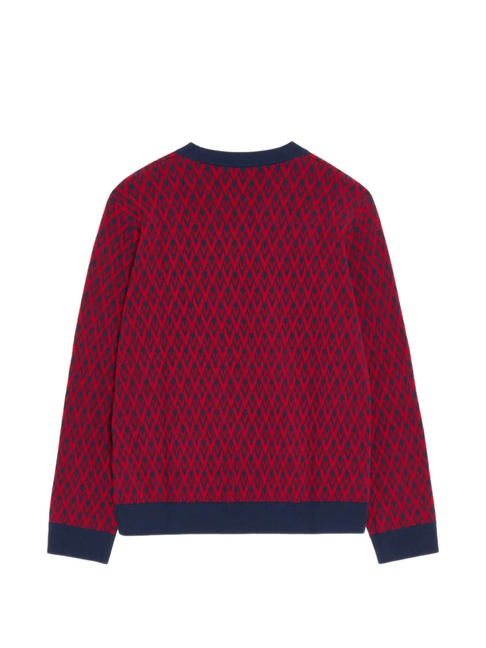 Valentino Garavani wollen trui met ronde hals en Toute La V jacquard-patroon Rood