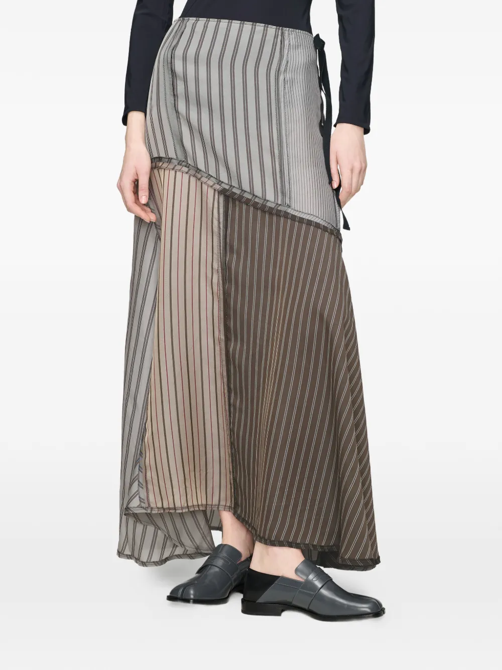 Maison Margiela patchwork maxi skirt - Grigio