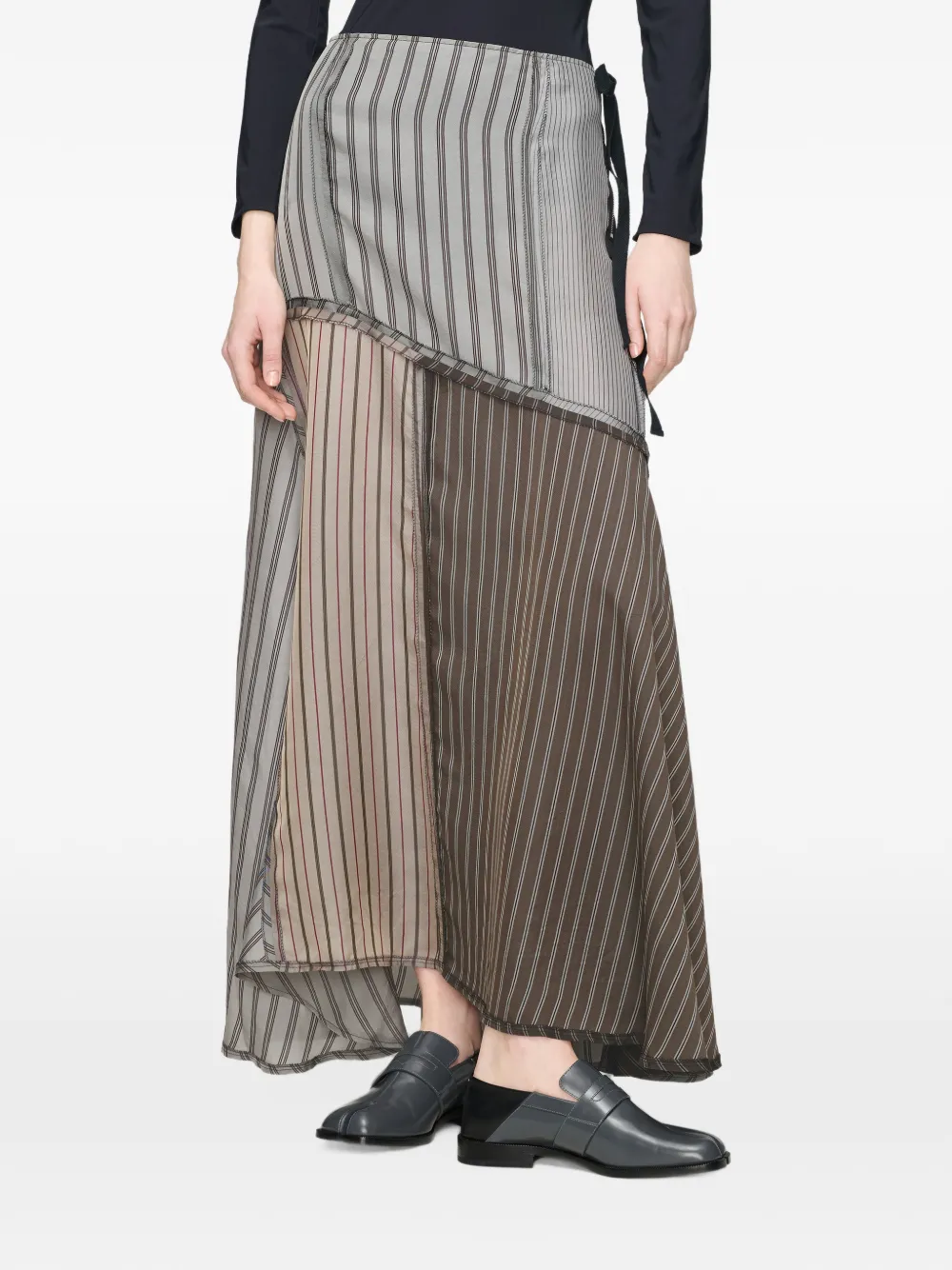 Maison Margiela patchwork maxi skirt - Grigio