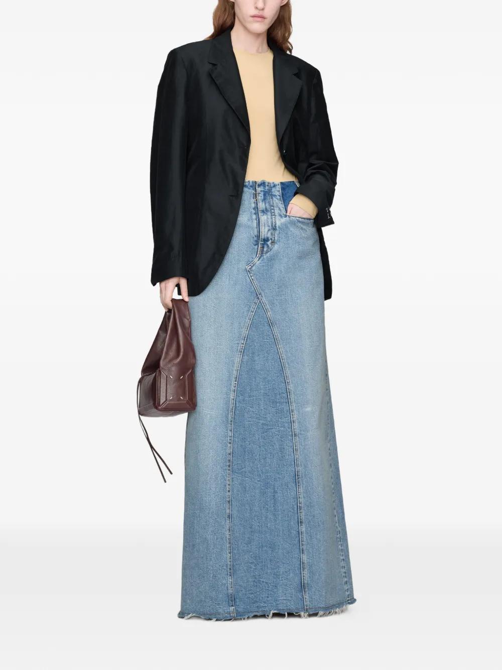 Maison Margiela Maxi-rok met patchwork Blauw