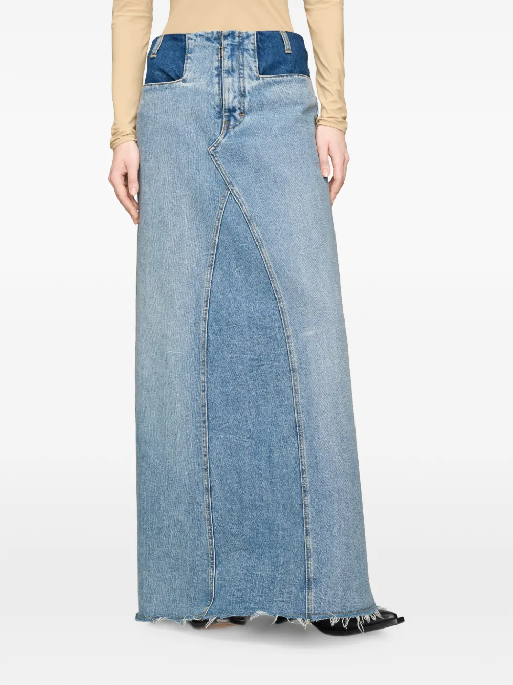 Maison Margiela Maxi-rok met patchwork Blauw