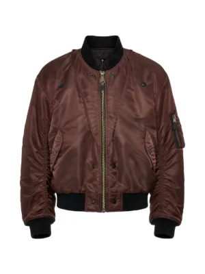 MM6 Maison Margiela レザーパネル ボンバージャケット | ブラウン
