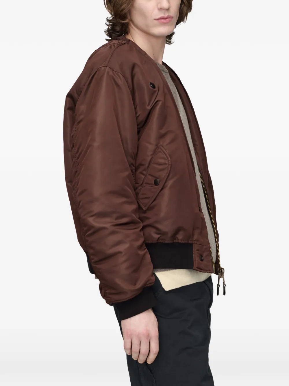 Maison Margiela Omkeerbaar bomberjack met stiksels Bruin