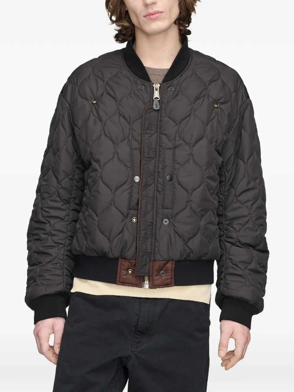 Maison Margiela Omkeerbaar bomberjack met stiksels Bruin