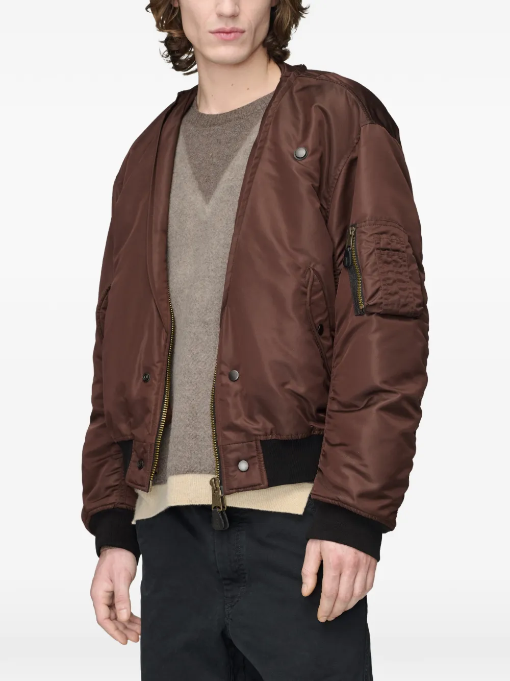 Maison Margiela Omkeerbaar bomberjack met stiksels Bruin