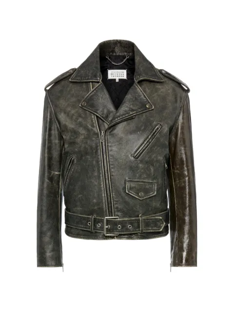 Maison Margiela distressed leather biker jacket