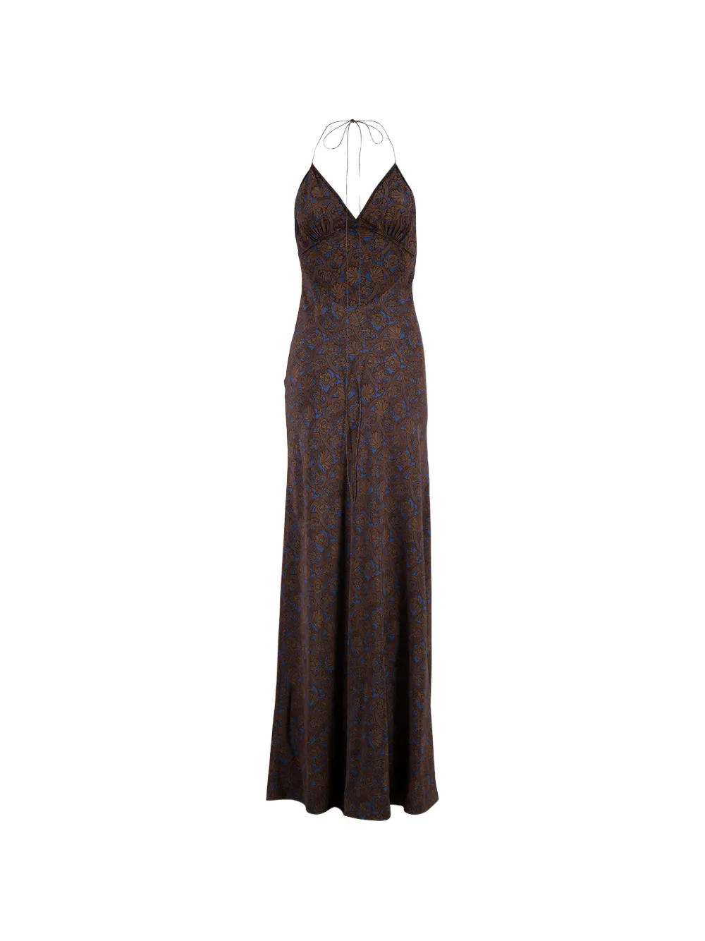  Matteau Vestido Largo Con Cuello Halter - Azul 