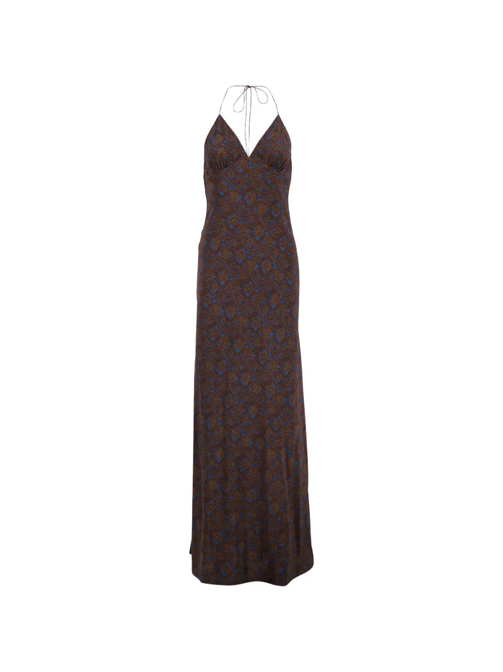 Matteau Low-back halter silk maxi dress - Blu