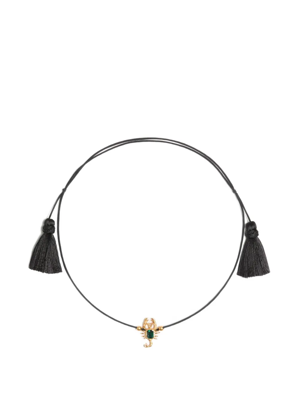 Valentino Garavani Gardienne hair accessory and necklace in metal, crystal and rope with tassel - Oro
