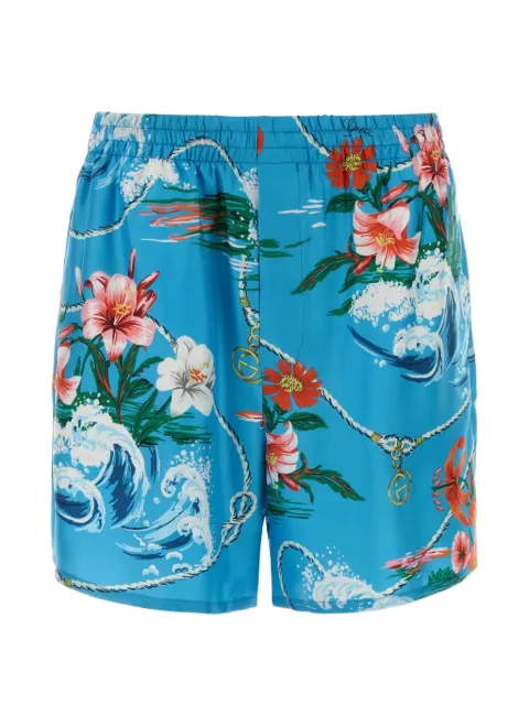 Gucci floral-print silk bermuda shorts