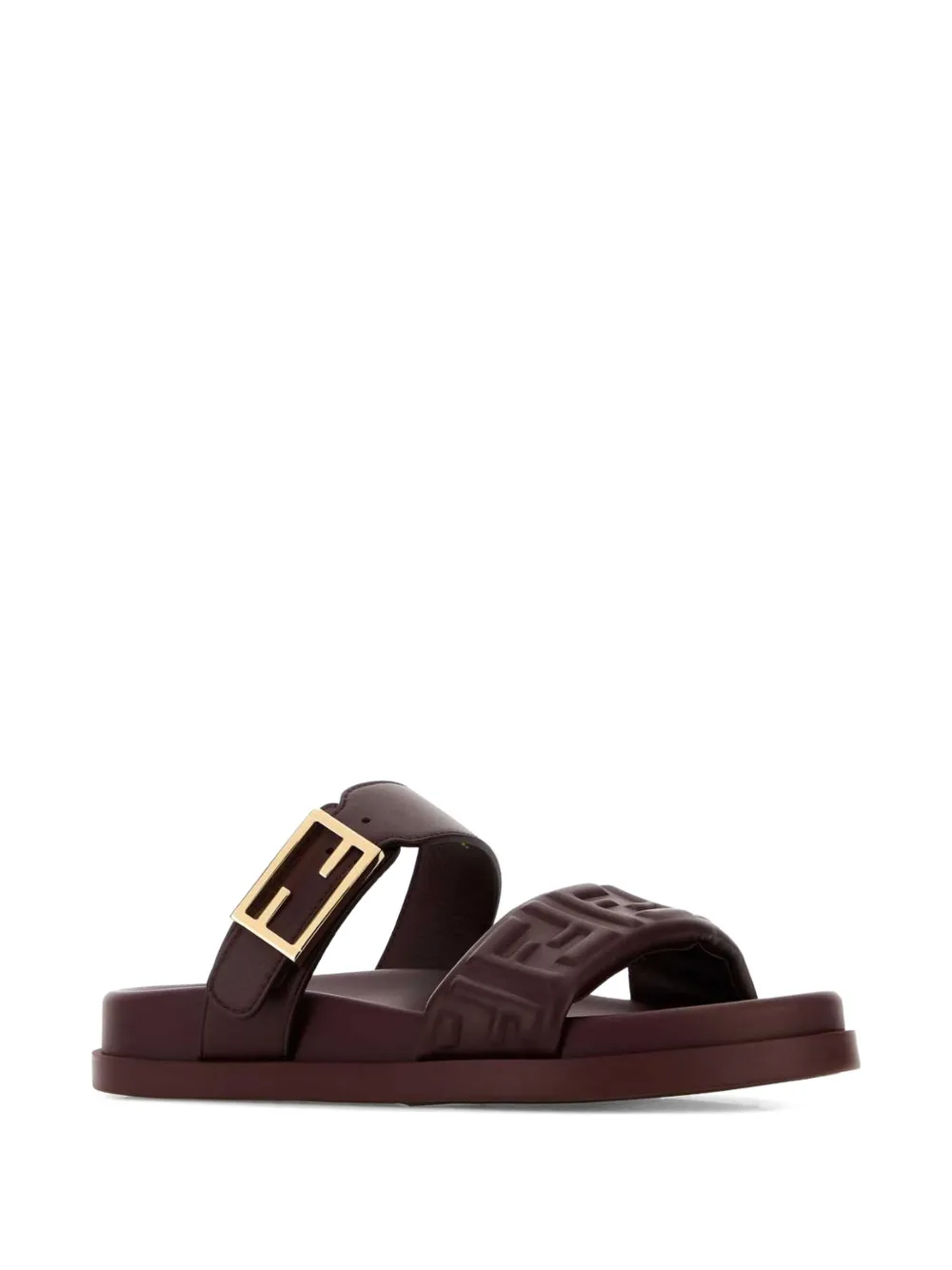 FENDI Feel embossed leather sandals Rood