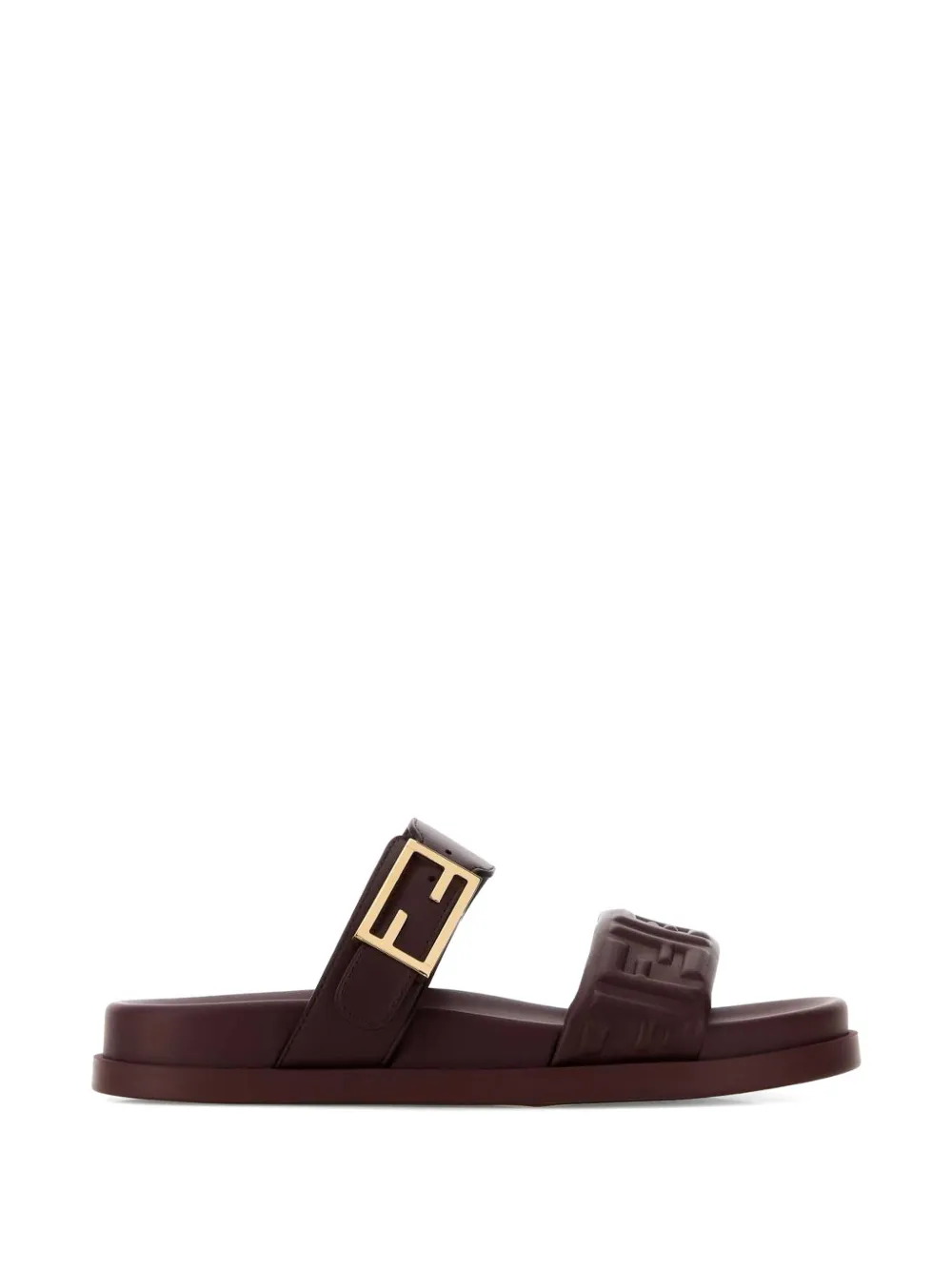 FENDI Feel embossed leather sandals - Rosso
