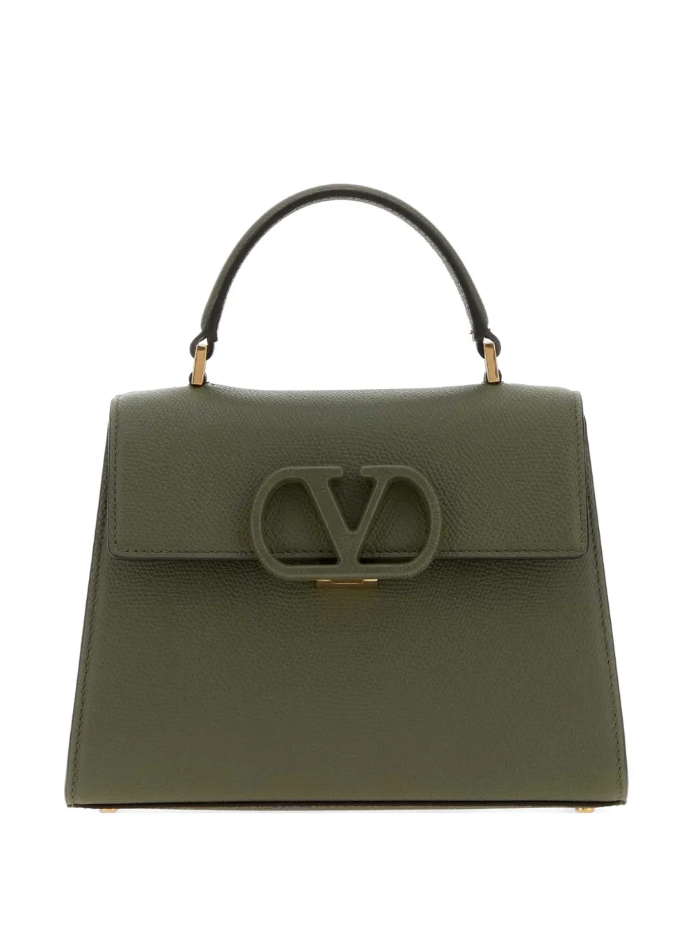 Valentino Garavani small VLogo Signature leather tote bag - Verde