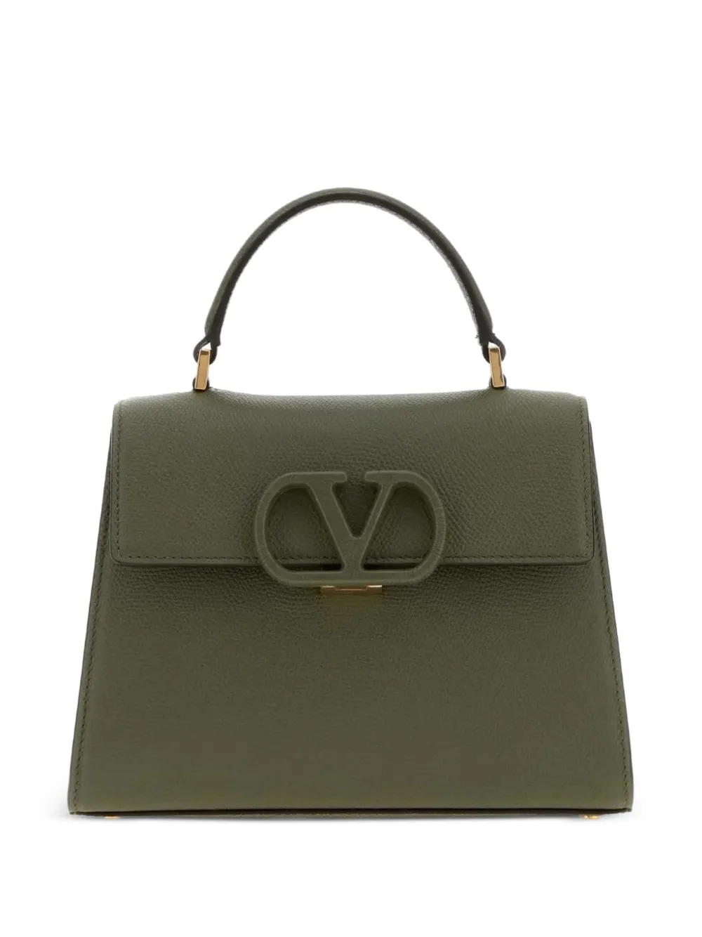 Valentino Garavani small VLogo Signature leather tote bag - Verde