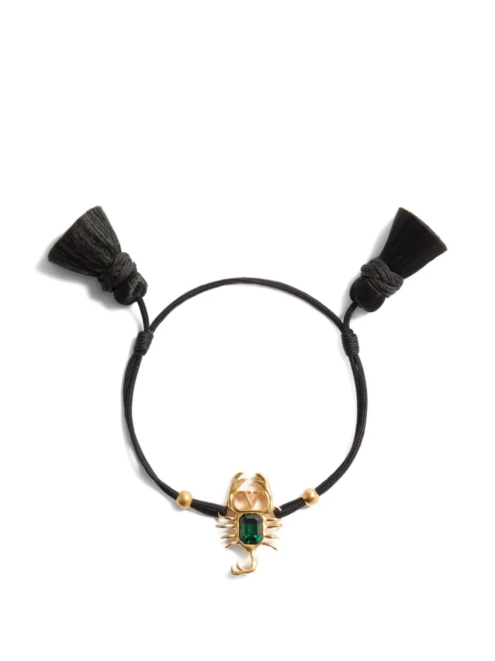 Valentino Garavani Gardienne bracelet in metal, crystal, and rope with tassels - Oro