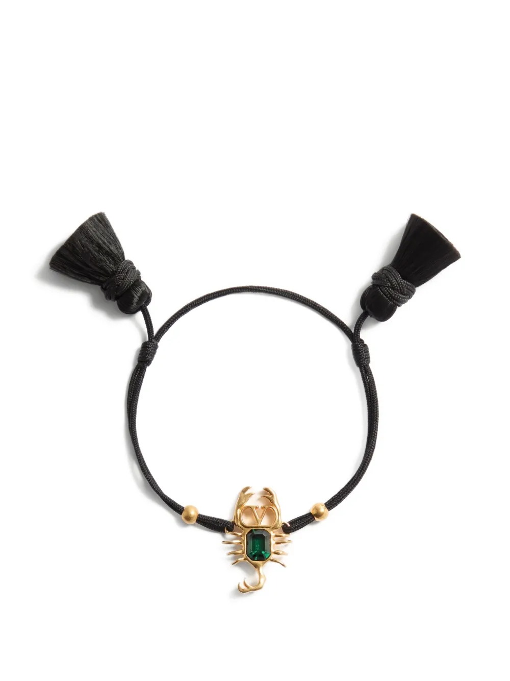 Valentino Garavani Gardienne bracelet in metal, crystal, and rope with tassels - Oro