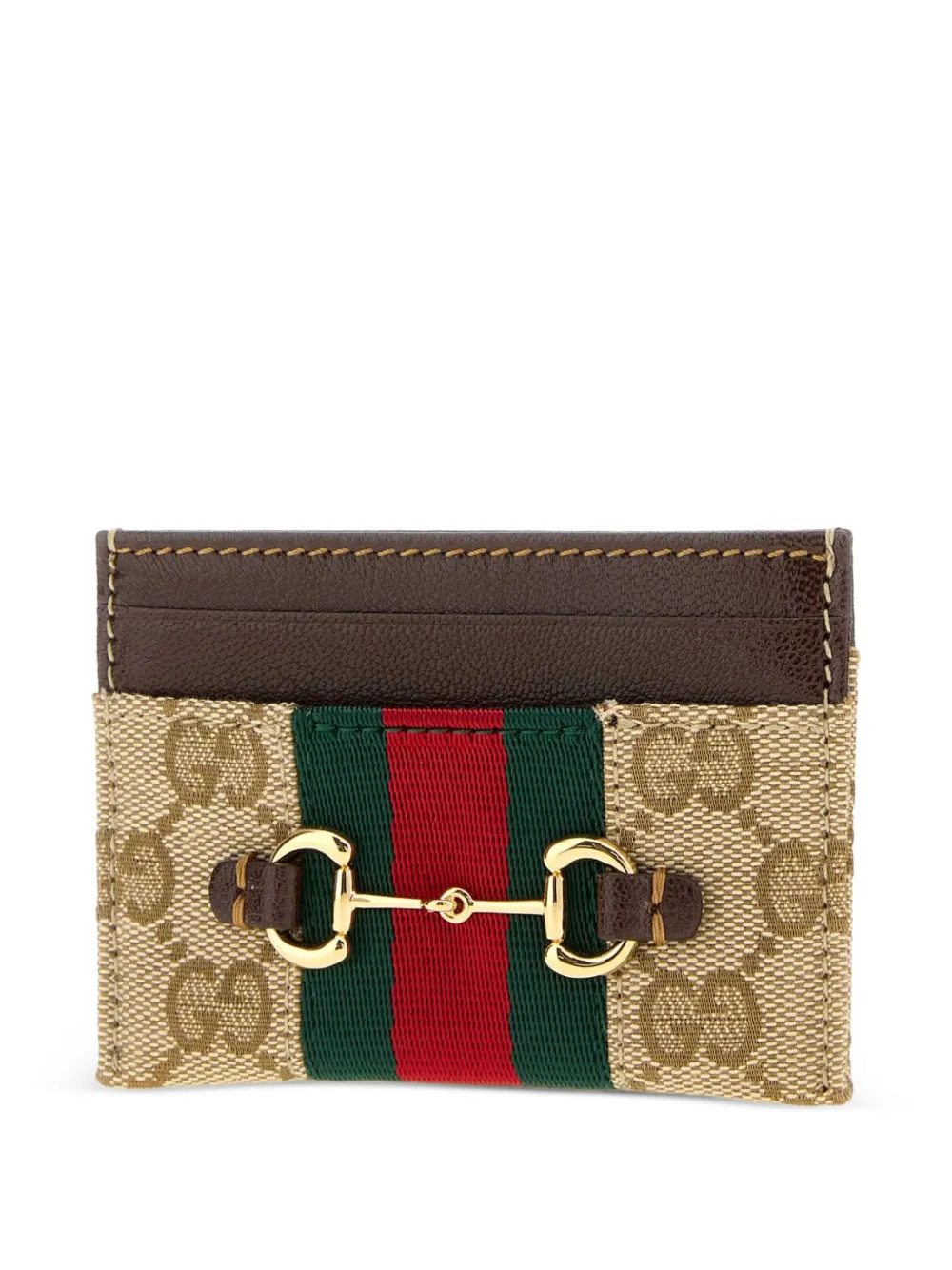Gucci Pasjeshouder met Horsebit-streep Beige