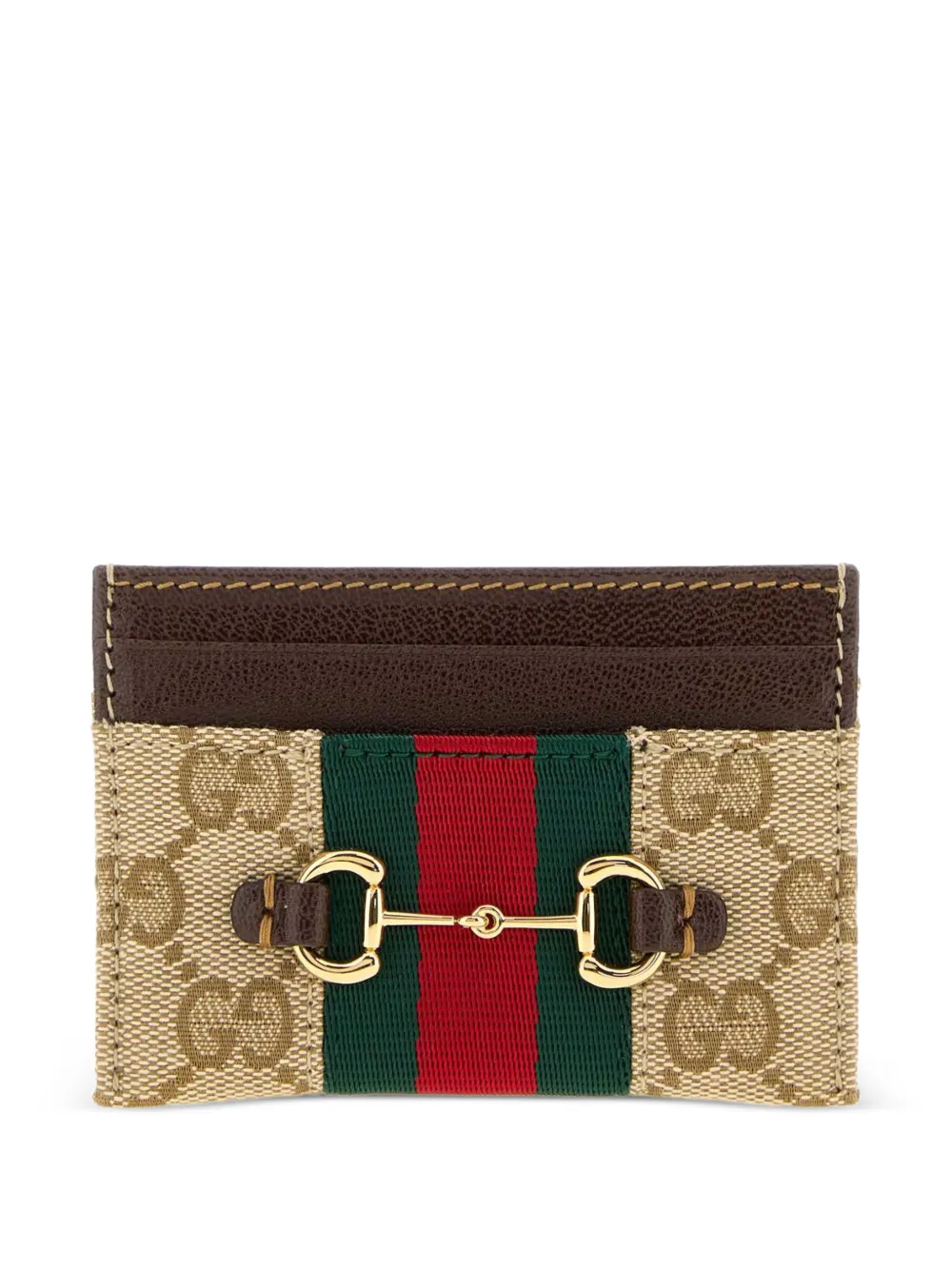 Gucci Horsebit Web-stripe card holder - Nude