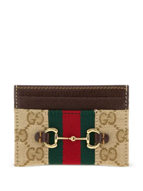 Gucci Horsebit Web-stripe card holder
