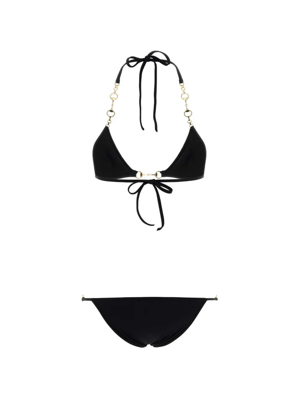 Gucci Horsebit bikini met kettingbandje Zwart