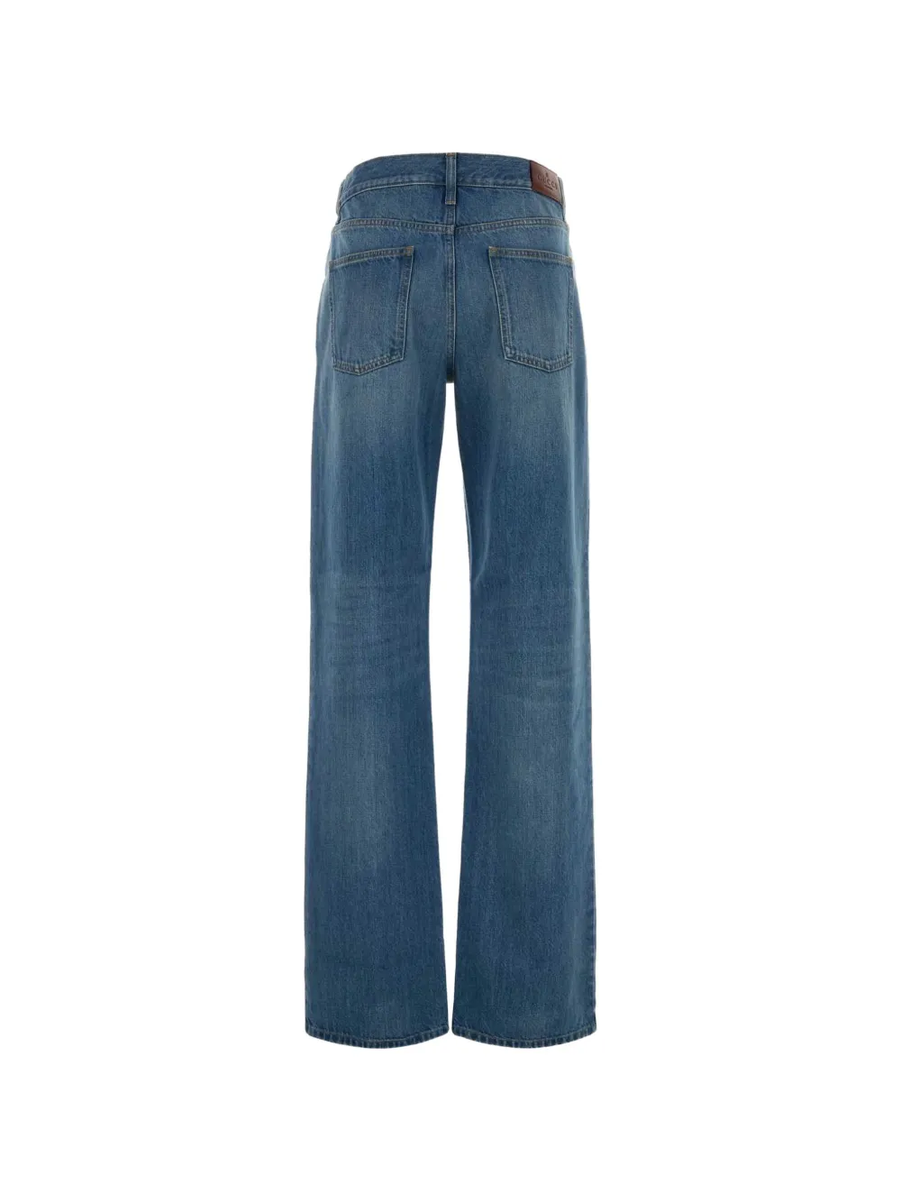 Gucci Denim broek met gebleekt effect en wassing Blauw