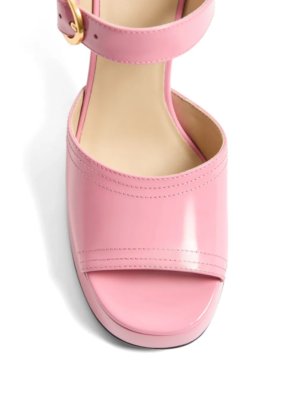 Valentino Garavani Fawcette kalfsleren sandalen met plateauzool Roze