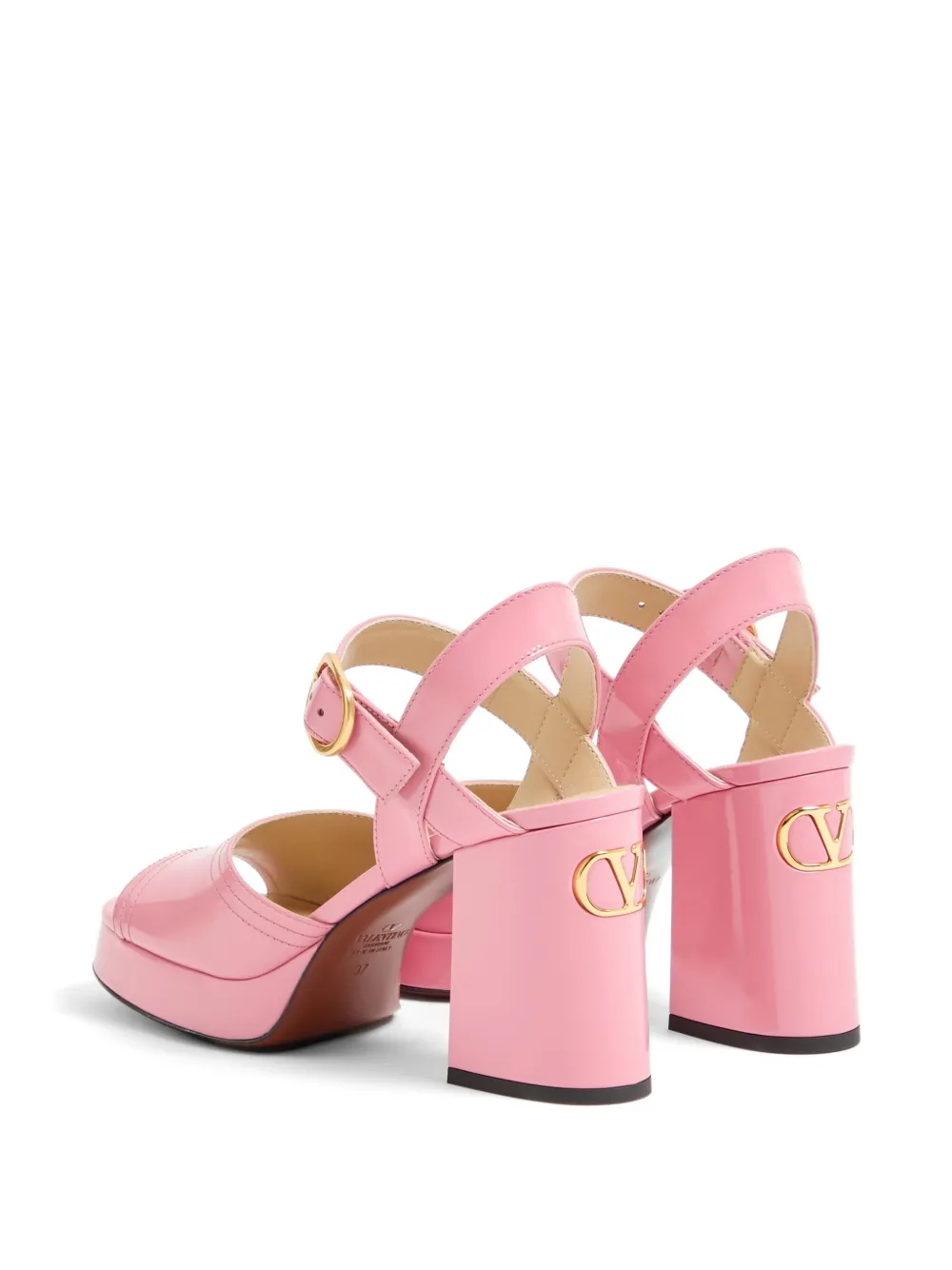Valentino Garavani Fawcette kalfsleren sandalen met plateauzool Roze