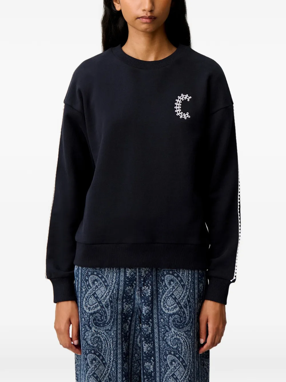 Claudie Pierlot Casual C sweater van biologisch katoen Blauw