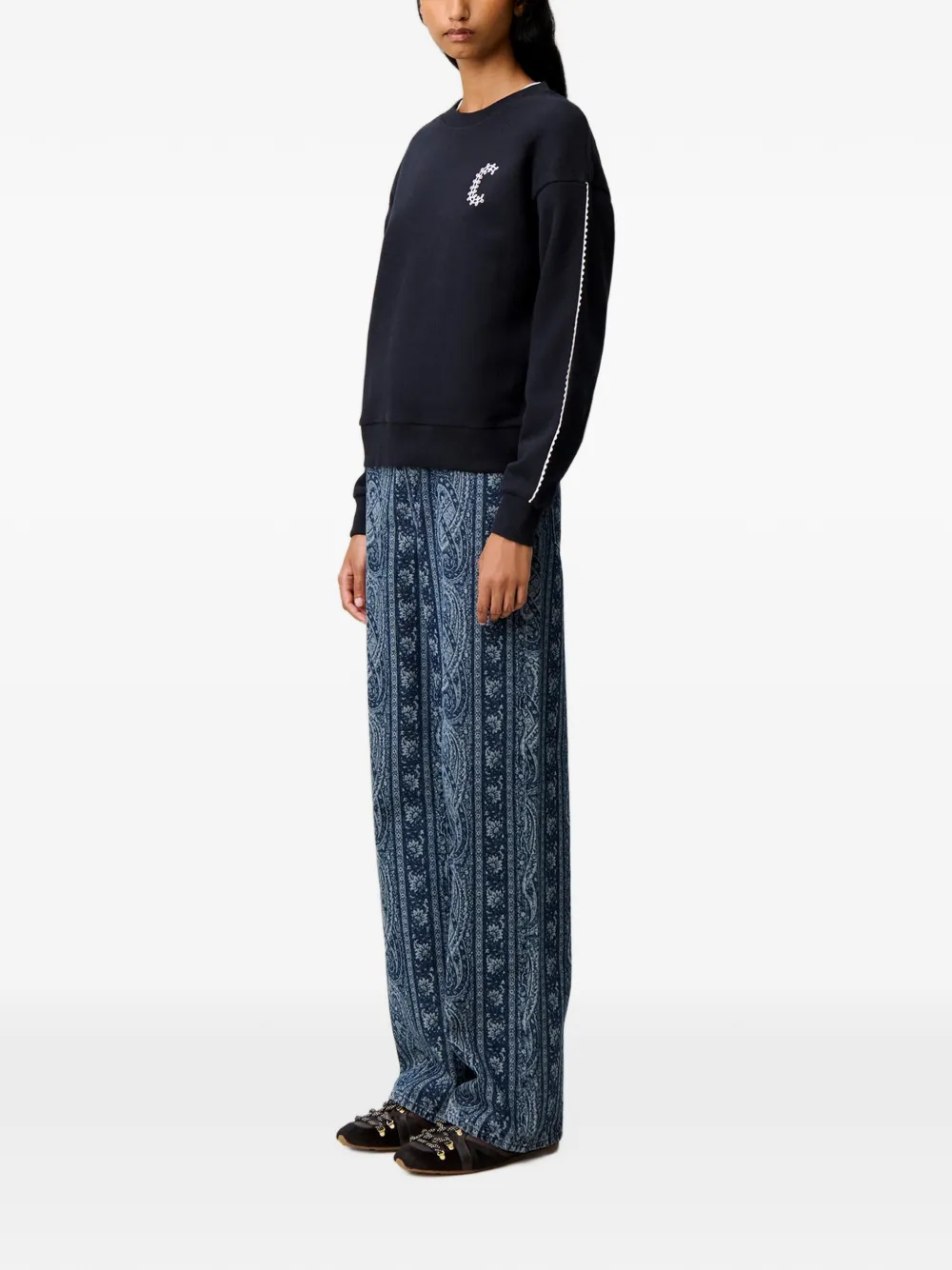 Claudie Pierlot Casual C sweater van biologisch katoen Blauw