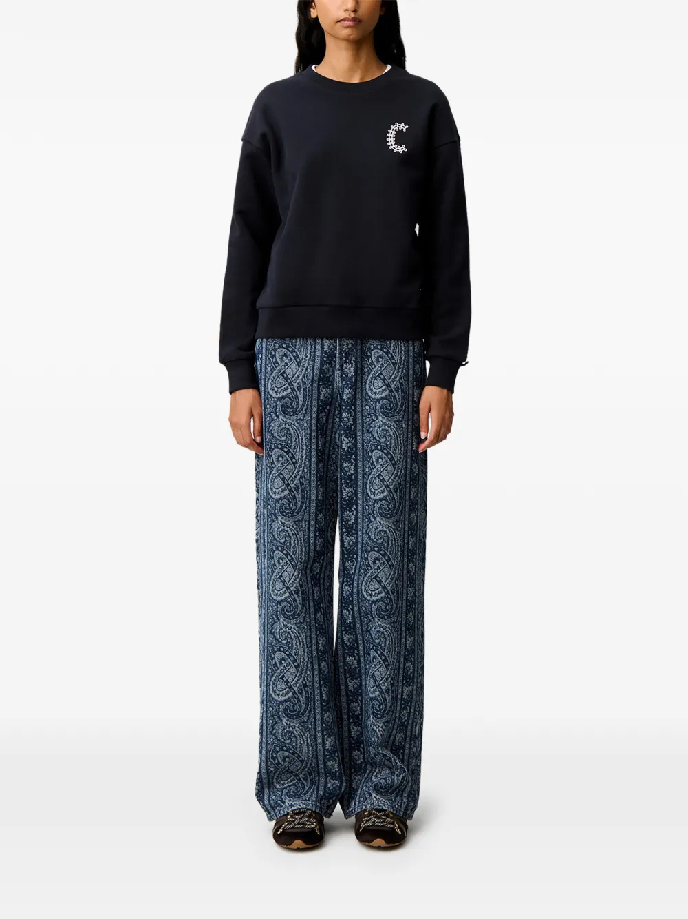 Claudie Pierlot Casual C sweater van biologisch katoen Blauw