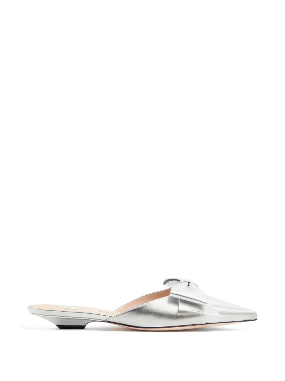 Valentino Garavani Bowow mules in laminated-nappa 20mm - Argento