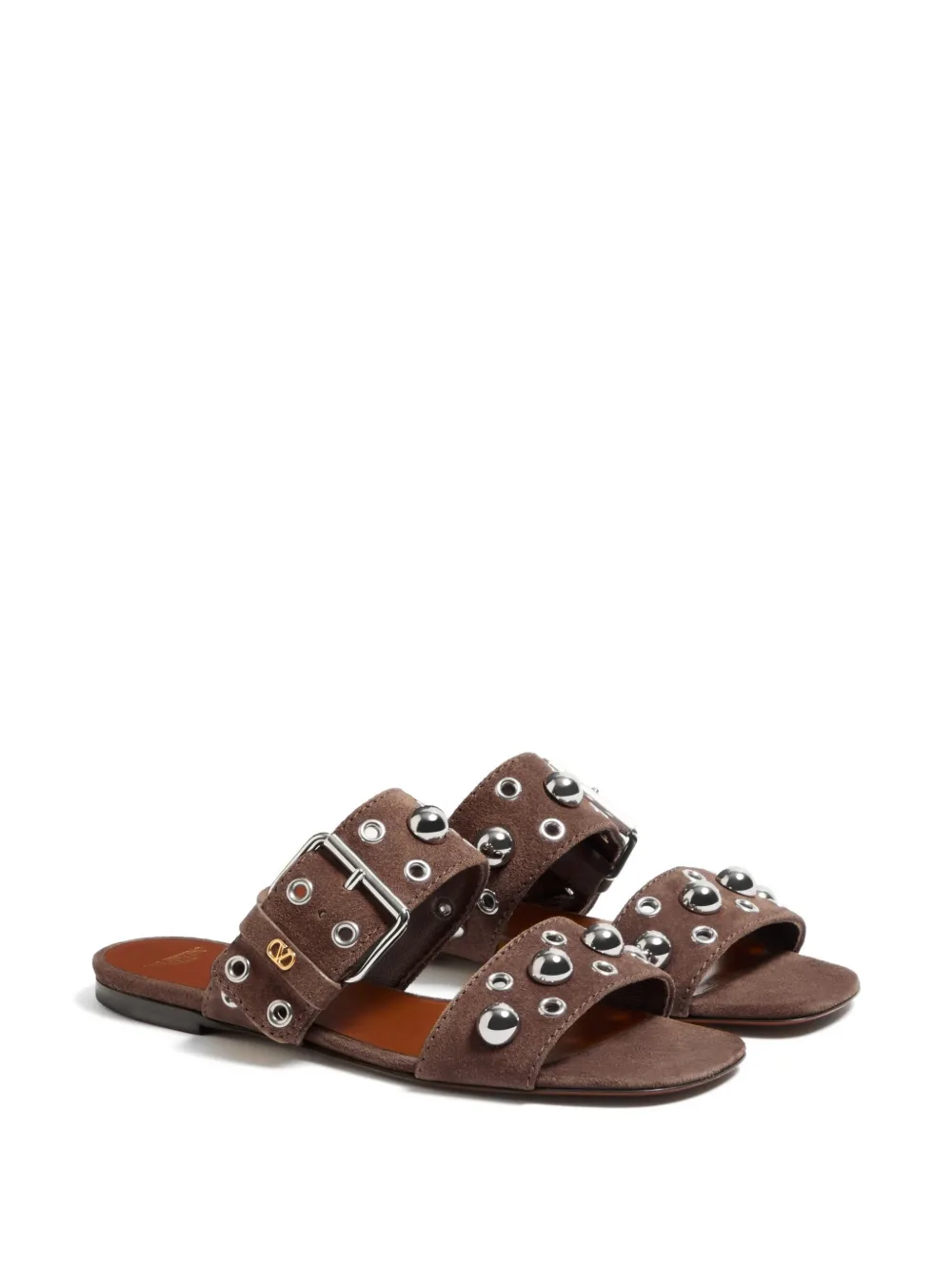 Valentino Garavani Nellcôte leren sandalen Bruin