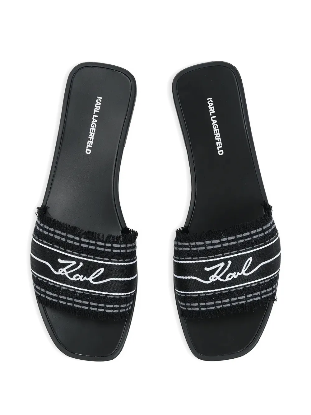 Karl Lagerfeld Skoot III Border flat sandals Zwart