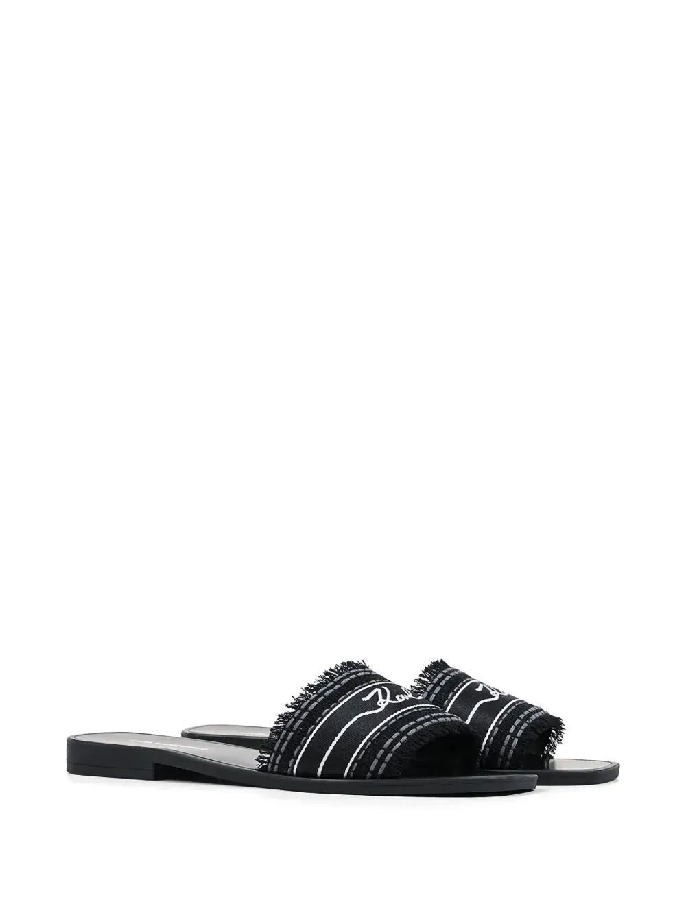 Karl Lagerfeld Skoot III Border flat sandals Zwart