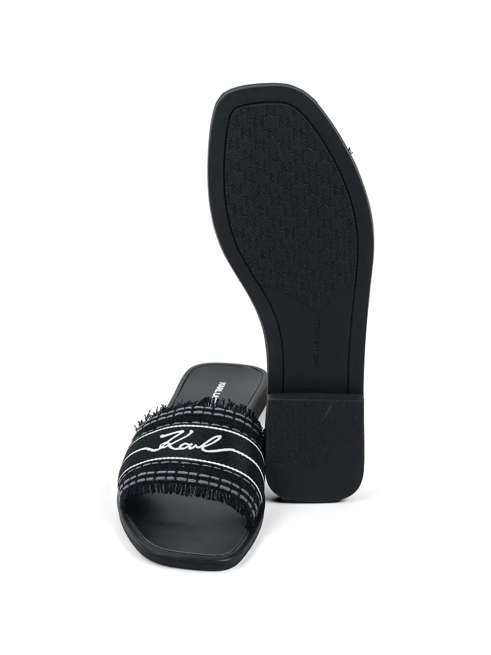 Karl Lagerfeld Skoot III Border flat sandals Zwart