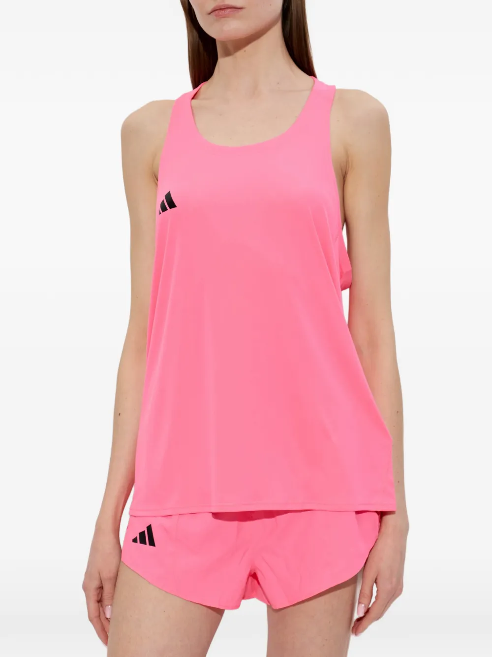 adidas Adizero logo-print sleeveless top Roze